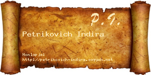 Petrikovich Indira névjegykártya